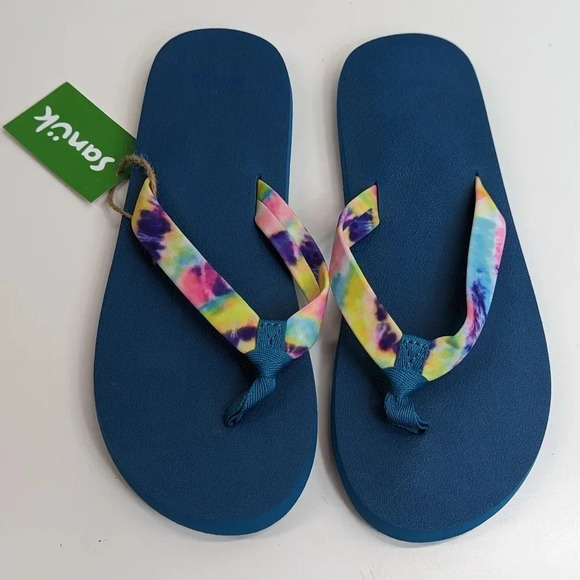 NWT Sanuk Ashland St. Tie Dye Sandals Youth Size 6-7 - Picture 1 of 9